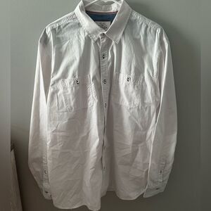 Flag & Anthem Men's XL Long Sleeve Shirt White w/‎ blue accent